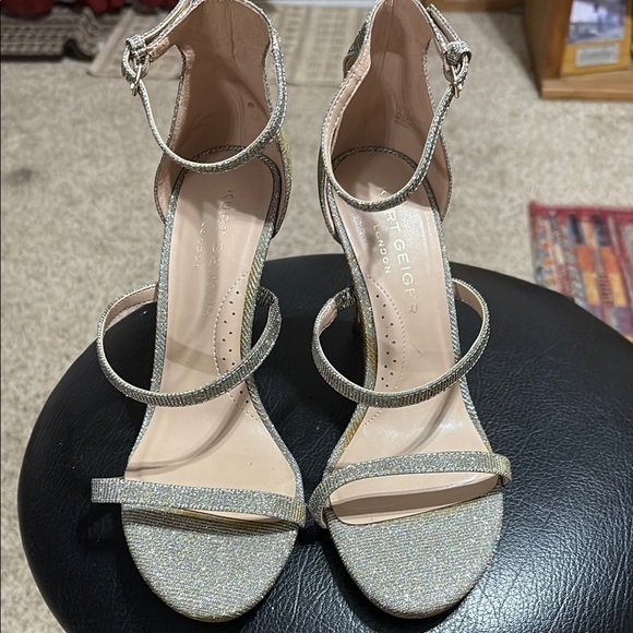 Kurt Geiger Shoes - Kurt Geiger Silver Heels with Ankle Straps